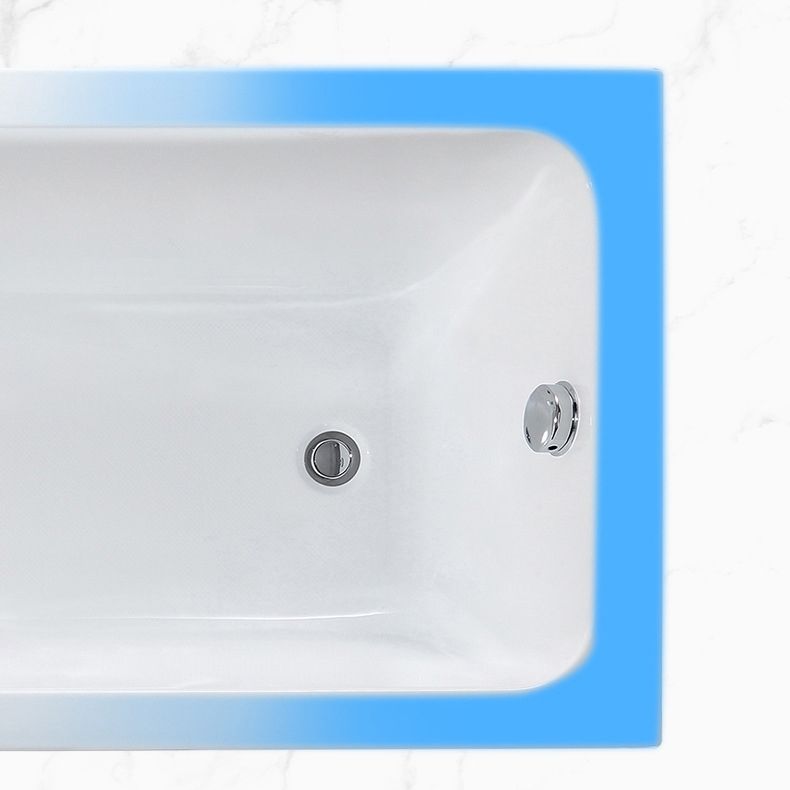 Modern Acrylic Home Bathtub Freestanding Rectangular Tub in White