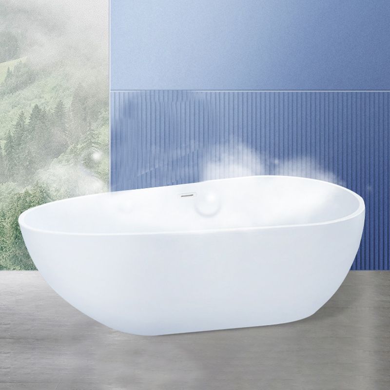 Stand Alone Acrylic Bath Tub White Oval Modern Bathroom Bathtub