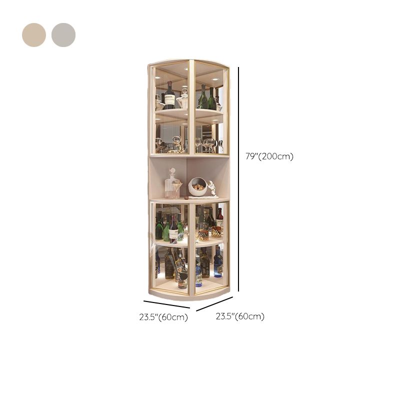 2-door Wood Cabinet 78.74" Tall Accent Cabinet with Glass Door