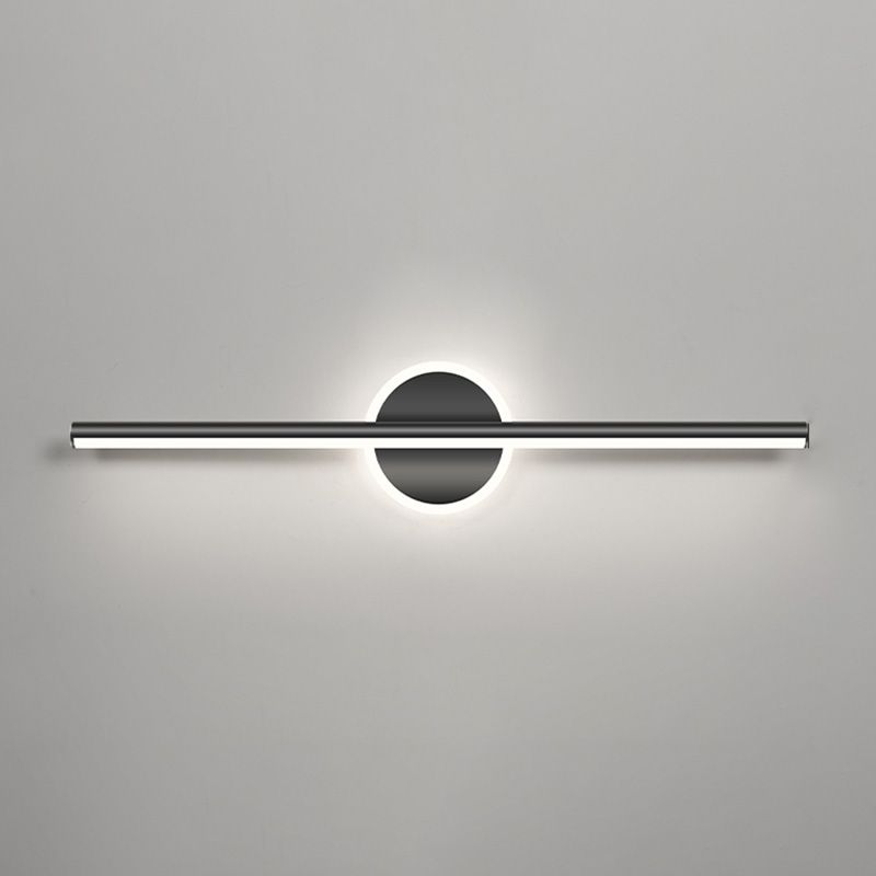 Striscia nera Mirror Minimalist Light Nordic Style 1 Light Vanity Light per camera da letto