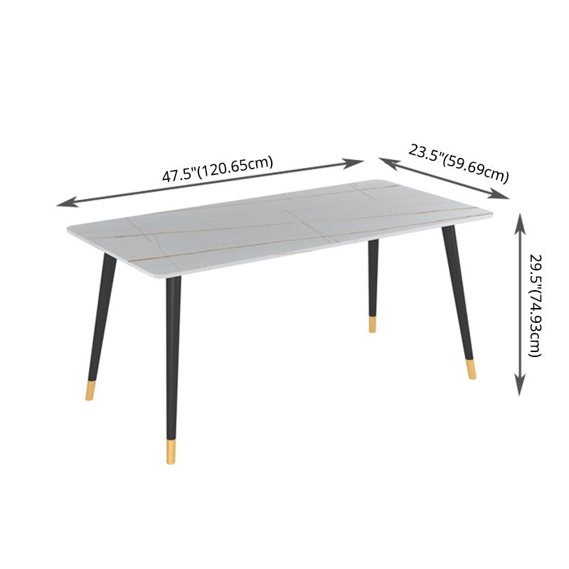 Moderne Küche gesinterte Stein Essgefühl rechteckiger Standard Essgefühl in Weiß