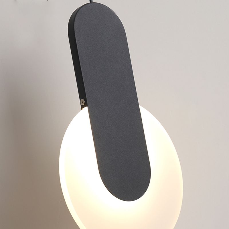 Luminaires suspendus noirs Light lampe à suspension à LED ronde moderne pour chambre à coucher