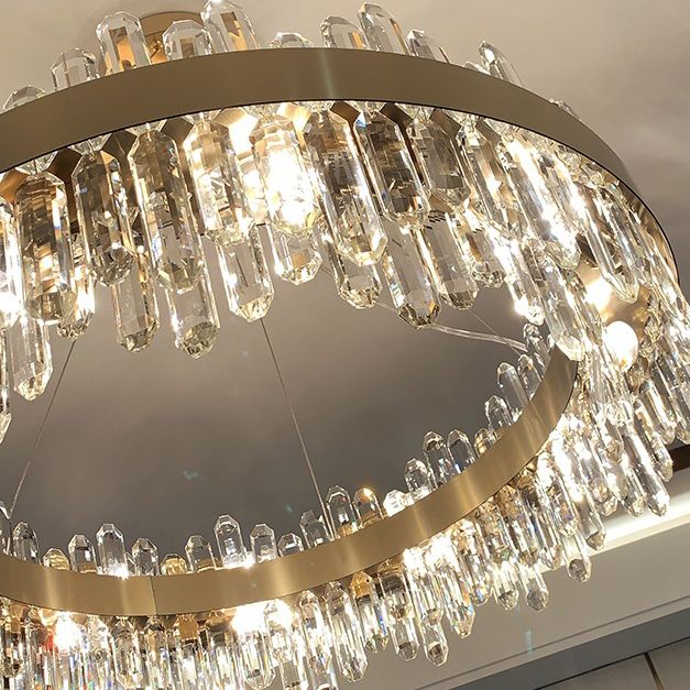 Luce lampadario in stile moderno Luce a sospensione in cristallo oro per soggiorno