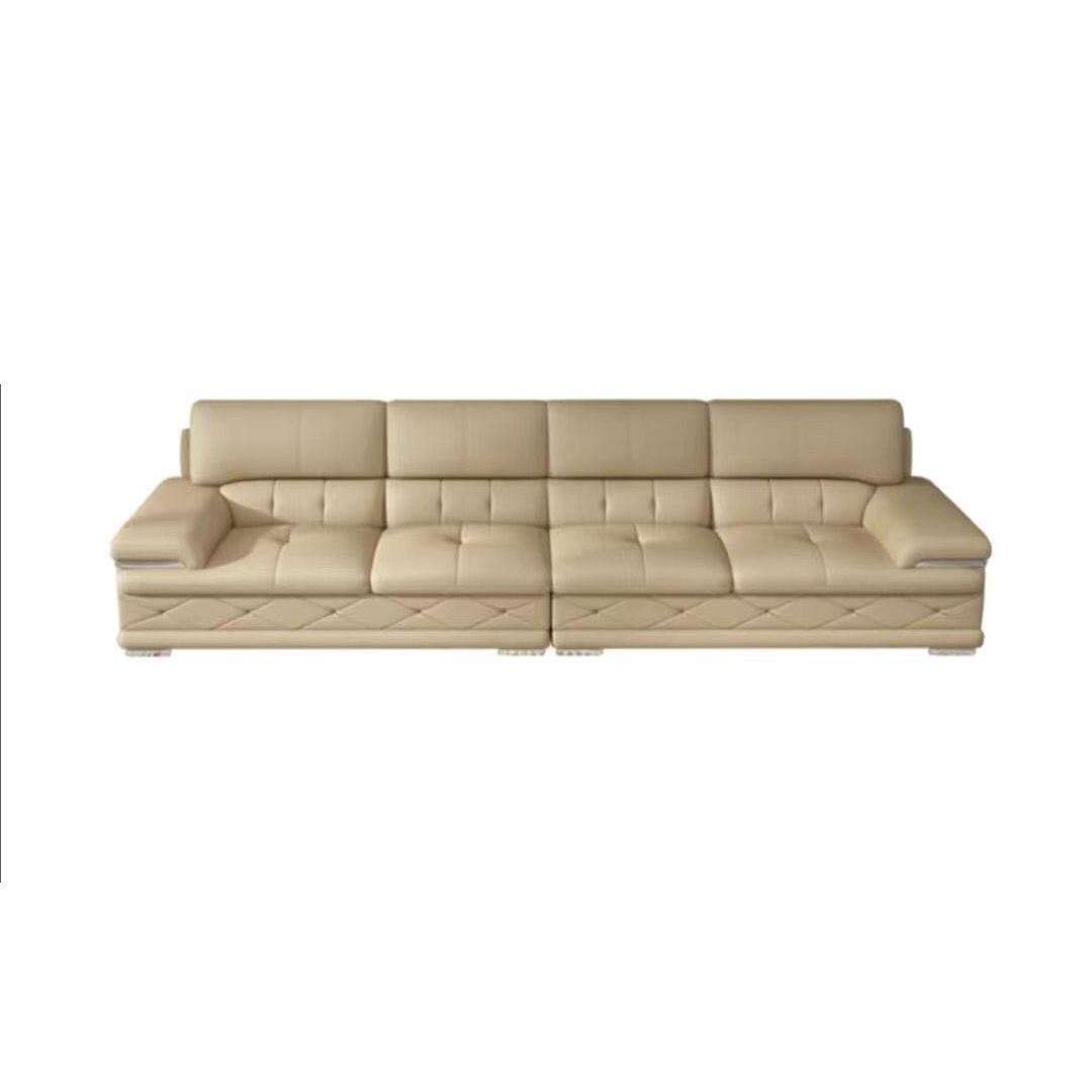 Genuine Leather Sofa & Chaise Modern Tufted Pillow Top Arm Sofa