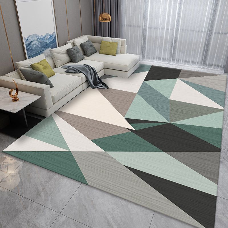 Tapis géométrique du tapis moderne de la Marine Tapis lavable pour le salon