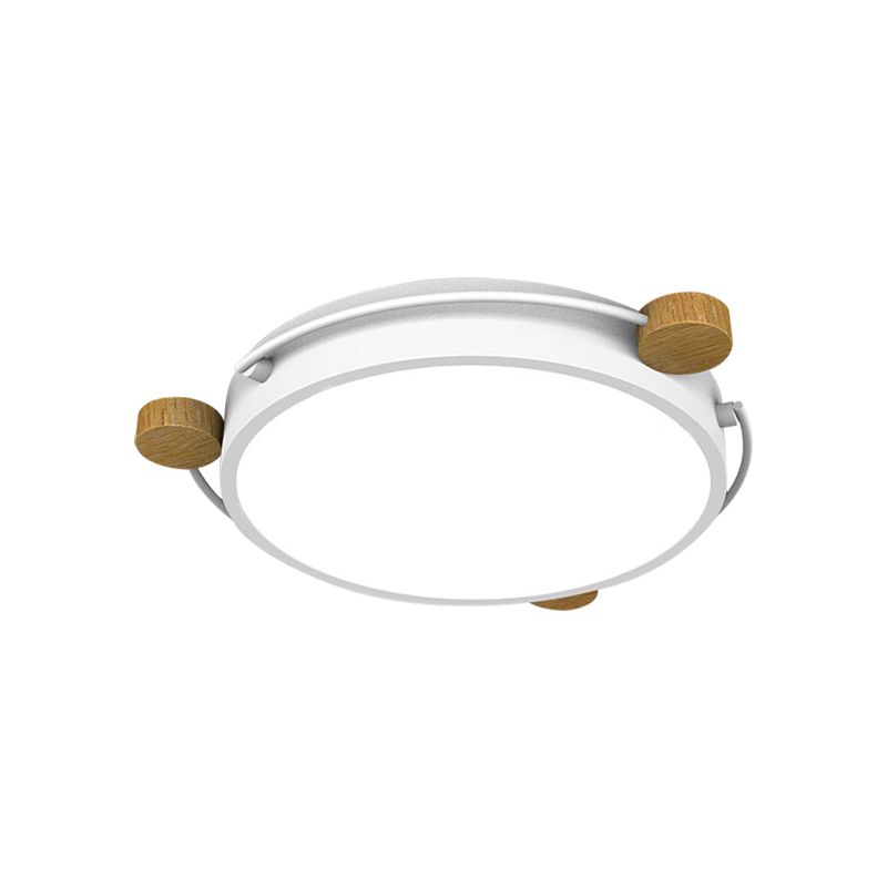 Plafonnier nordique orbital fin en fer pour chambre à coucher, 16/19.5/23.5 pouces de large, lampe LED encastrée en vert/gris/blanc-bois