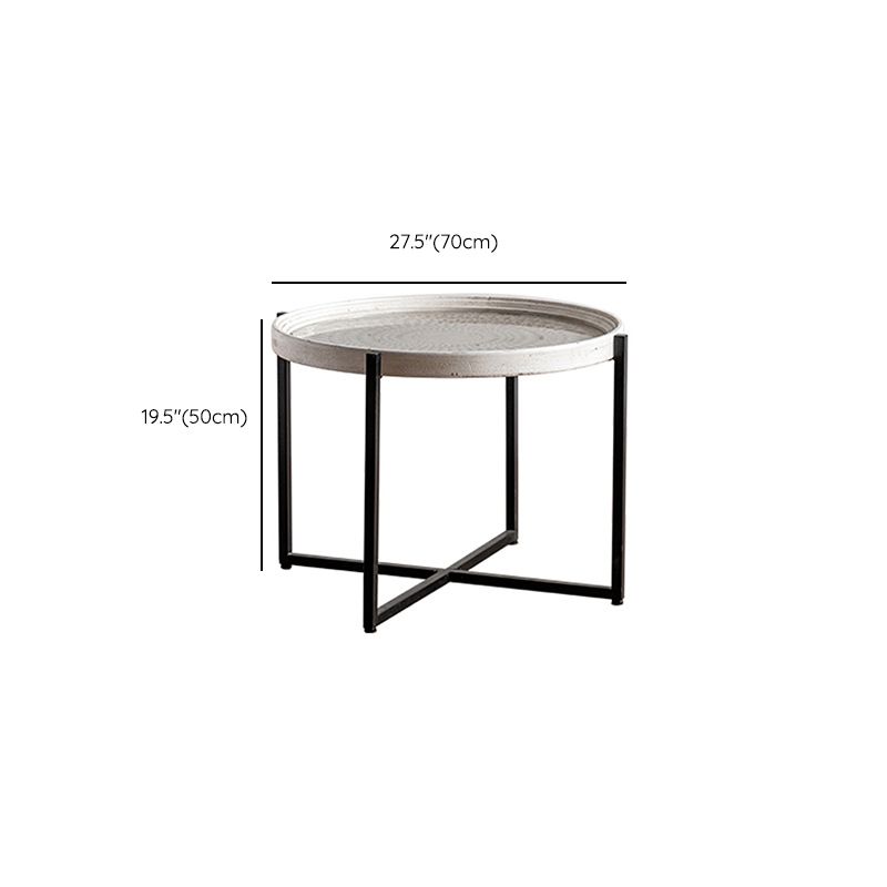 Contemporary Cross Legs Coffee Table 27.5" Long Round Cocktail Table