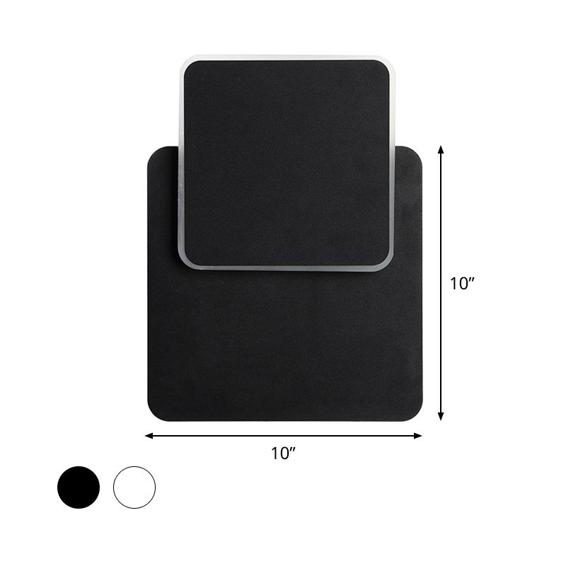 Noordse vierkante verplaatsbare wandlamp ijzer woonkamer led spoelige montage wand sconce in zwart/wit met acryl schaduw, warm/wit licht