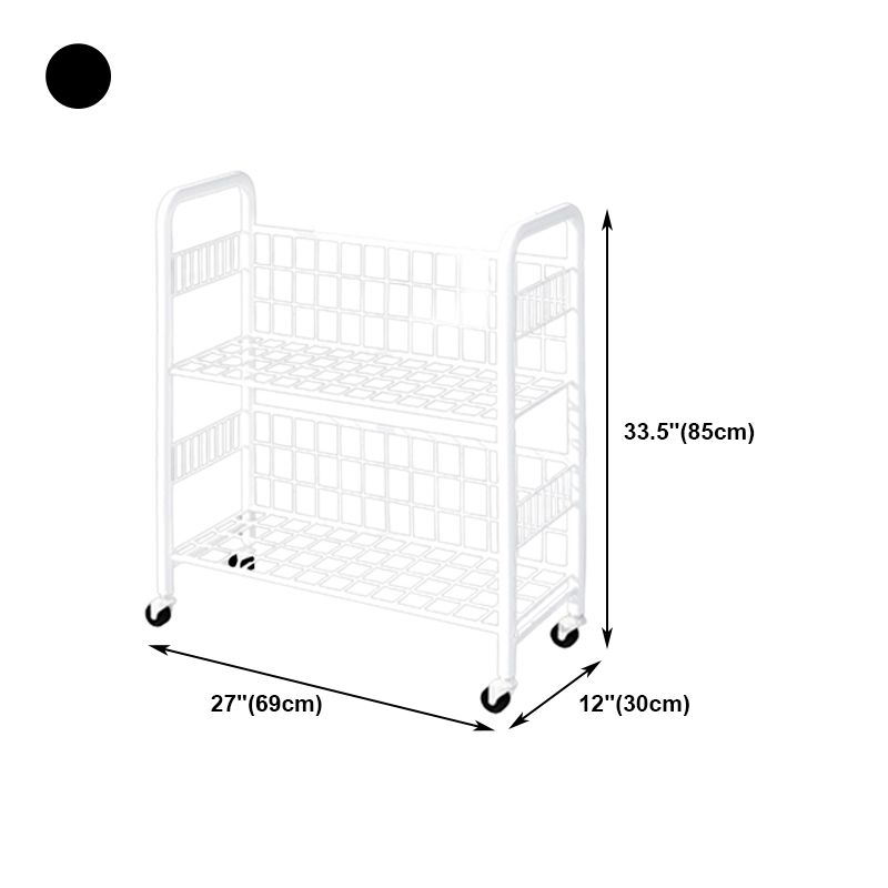 Contemporary Style Metal Bookcase Wheel Bookshelf for Office