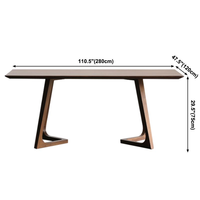 Rechteck minimalistische Esstisch Holzfarbe fester Tisch aus massivem Holz