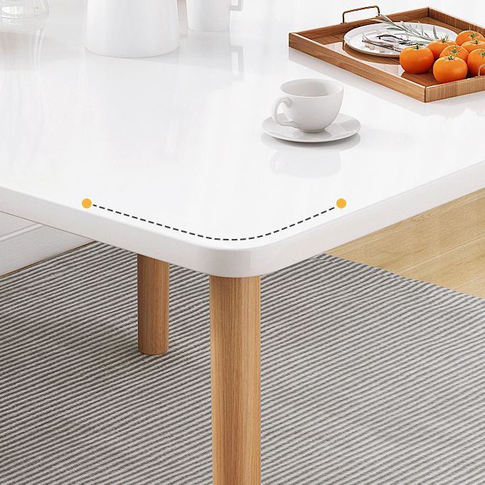 Conjunto de comedor estándar de forma rectangular contemporánea MDF Juego de comidas naturales con 4 patas Base