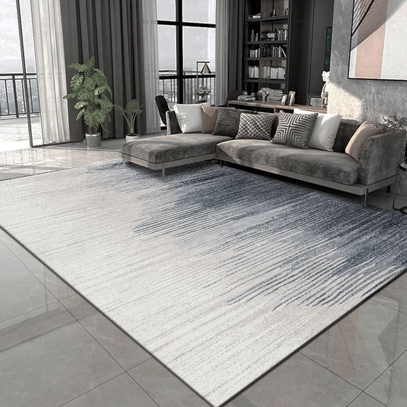 Gray Black Graphic Carpet Polyester Simple Carpet Stain Resistant Carpet for Living Room