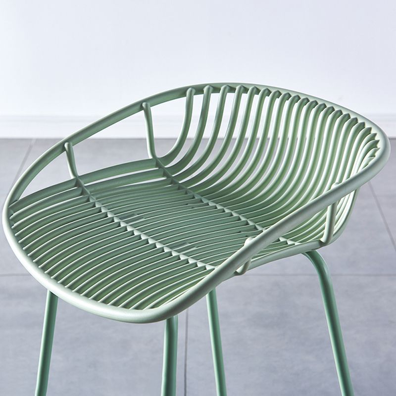 Industrial Backrest Armless Counter Stool Metal Cafe Bar Stool with 4 Legs