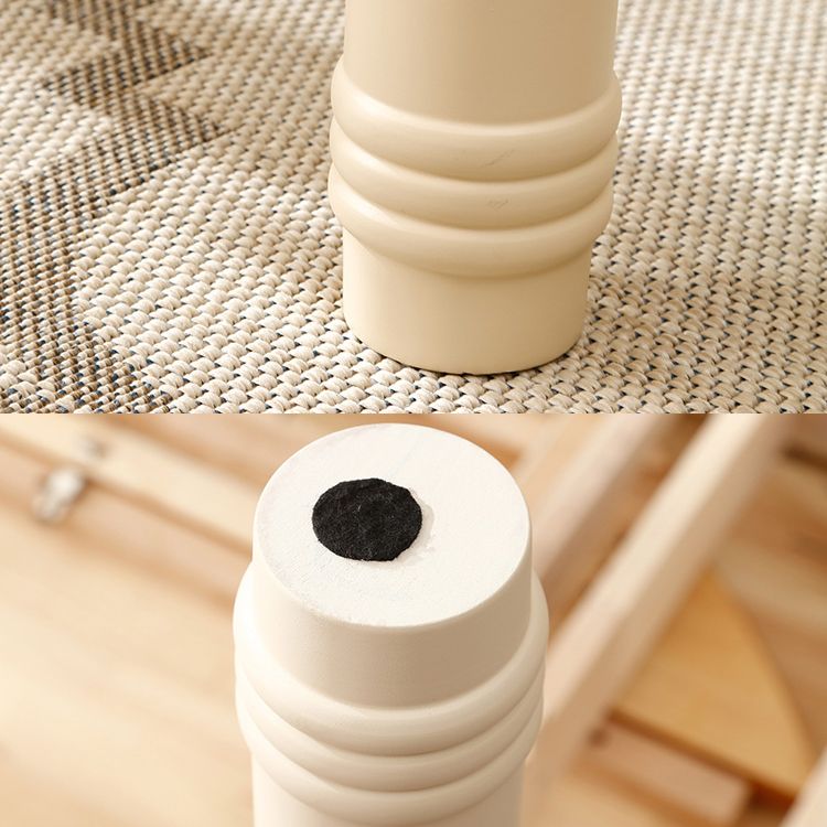 Traditional Solid Wood Dining Room Set with Rectangle Top and White Base Dining Furniture