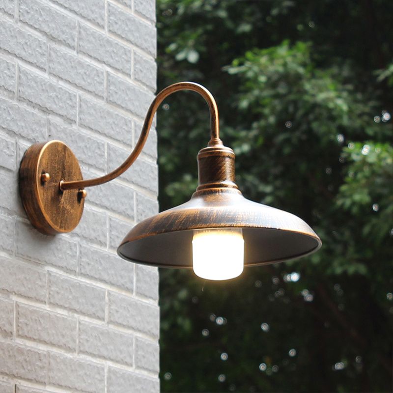 Gooseneck Metal Wall Sconce Lighting Industrial Outdoor Wall Mounted Light Fixture