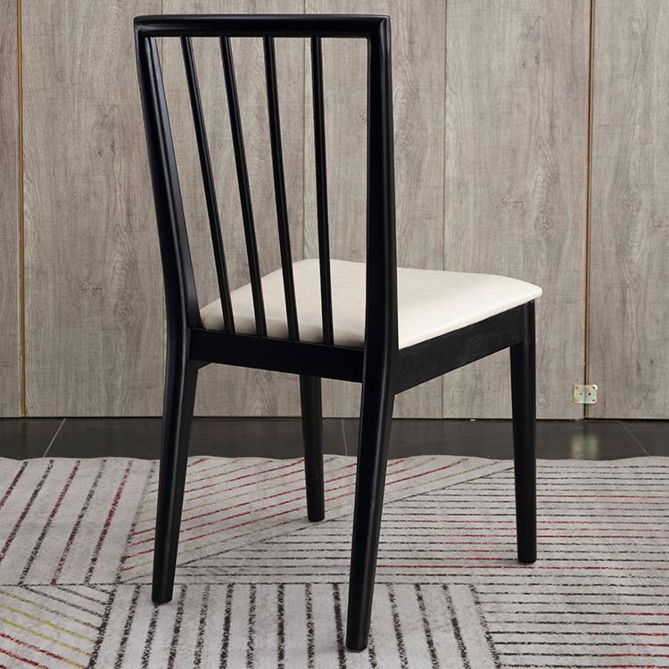 Chaise d'appoint de salle à manger moderne, chaise à dossier à lattes en bois de 16,5 pouces de large pour un usage domestique