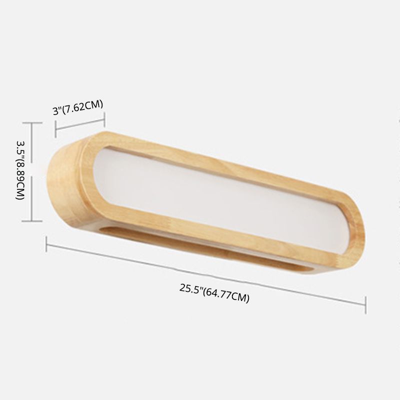 Linear ovale en bois rincier mural simplicité en acrylique LED Vanité murale pour chambre à coucher
