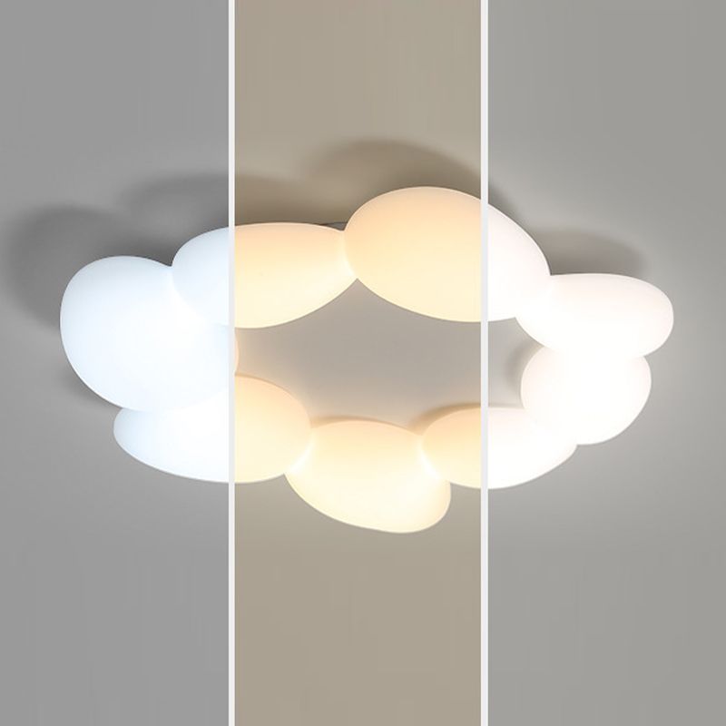 Nordic Flush Mount Plastic LED Ceiling Light Fixture for Bedroom