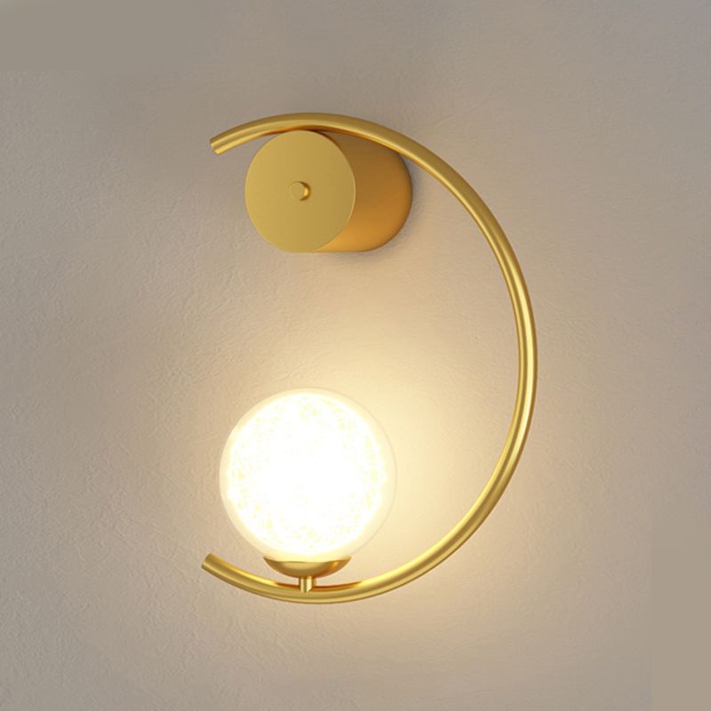 1 Light Sconce Modern Wall Lights Metal Sconce Light in Gold and White
