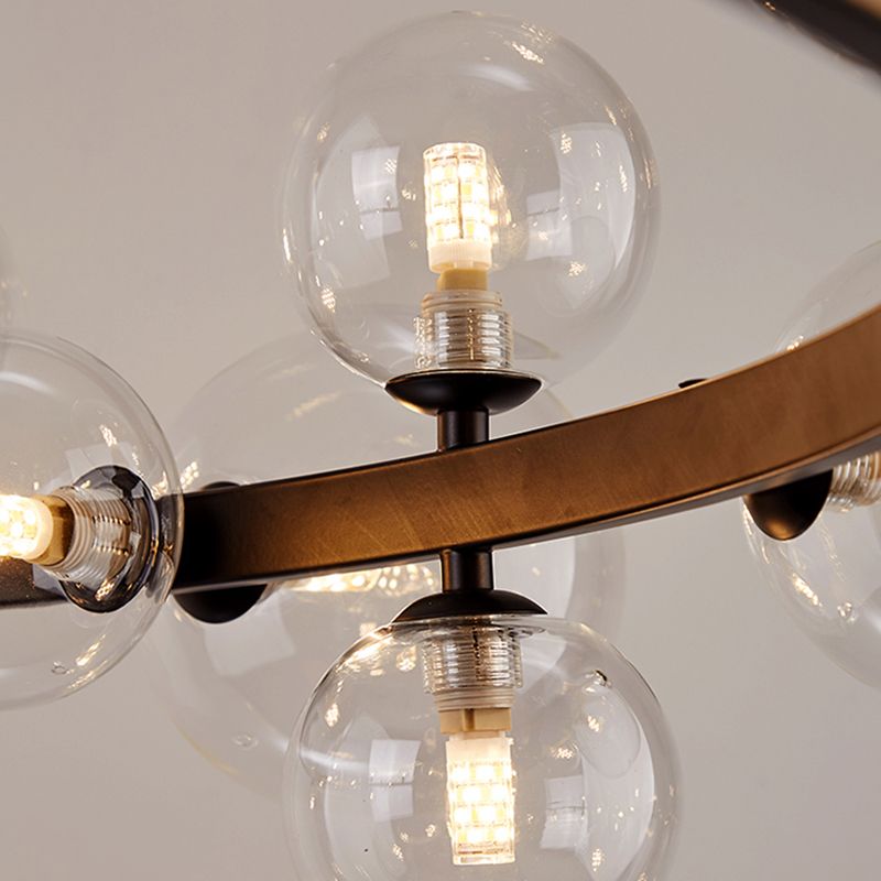 Ideas modernas de iluminación de la isla de vidrio transparente lámpara lineal lámpara de araña lineal para el comedor