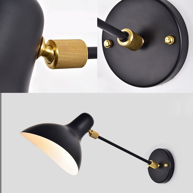 Modernistische stijl Duckbill SCONCE LICHTING METALLIEK 1 Lichte woonkamer Wandgemonteerde lamp in zwart/grijs