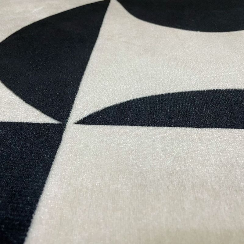 Tapis de tapis de couleur noire Polyester Tapis lavable pour tapis lavable pour décoration intérieure
