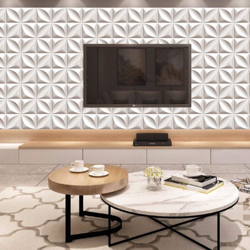 Square Interior Wall Paneling Peel and Stick Texture Effect Wall Paneling