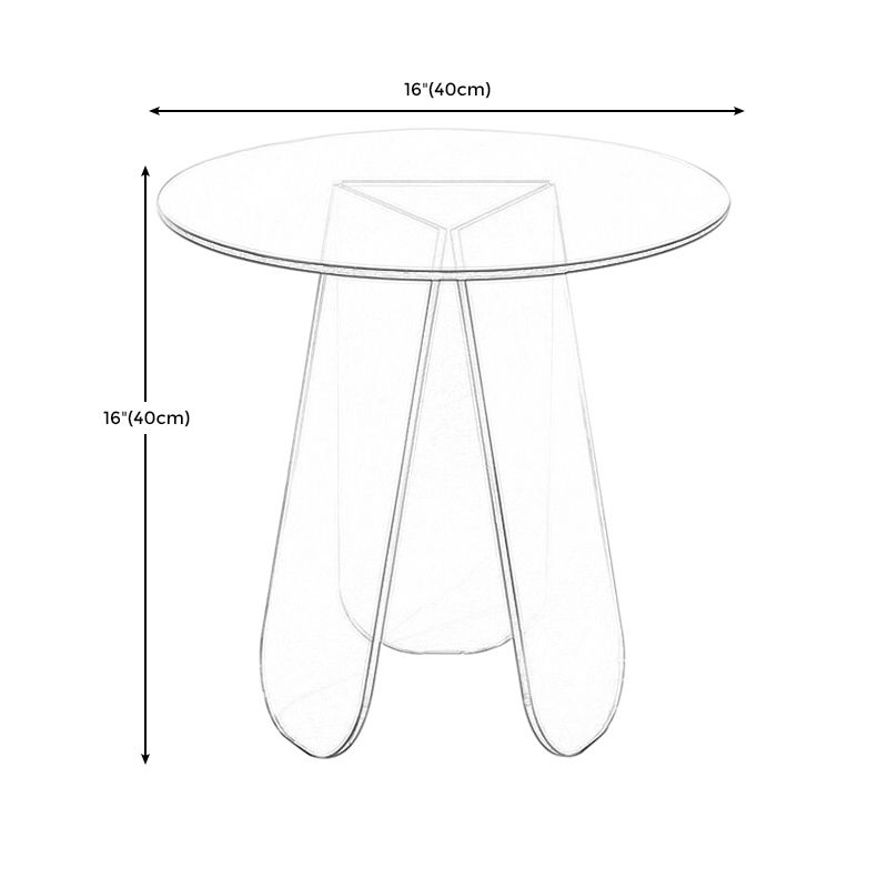 Acrylic 3 Legs Coffee Table Fixed Modern Round Cocktail Table