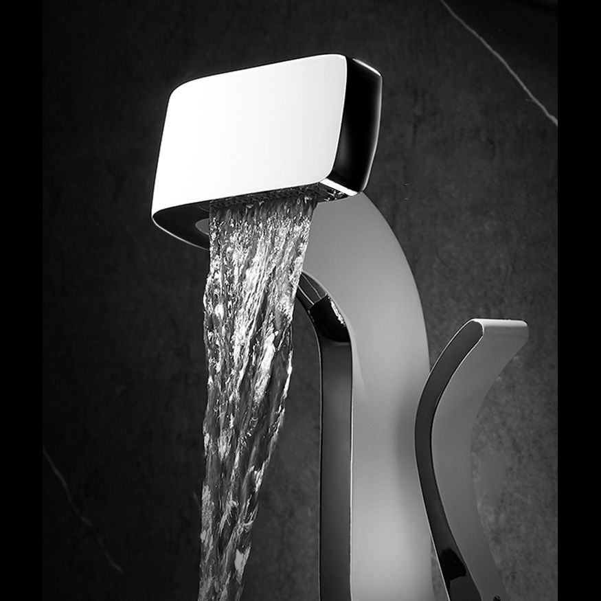 Unique Faucet Bathroom Waterfall Spout Lever Handle Single Hole Faucet