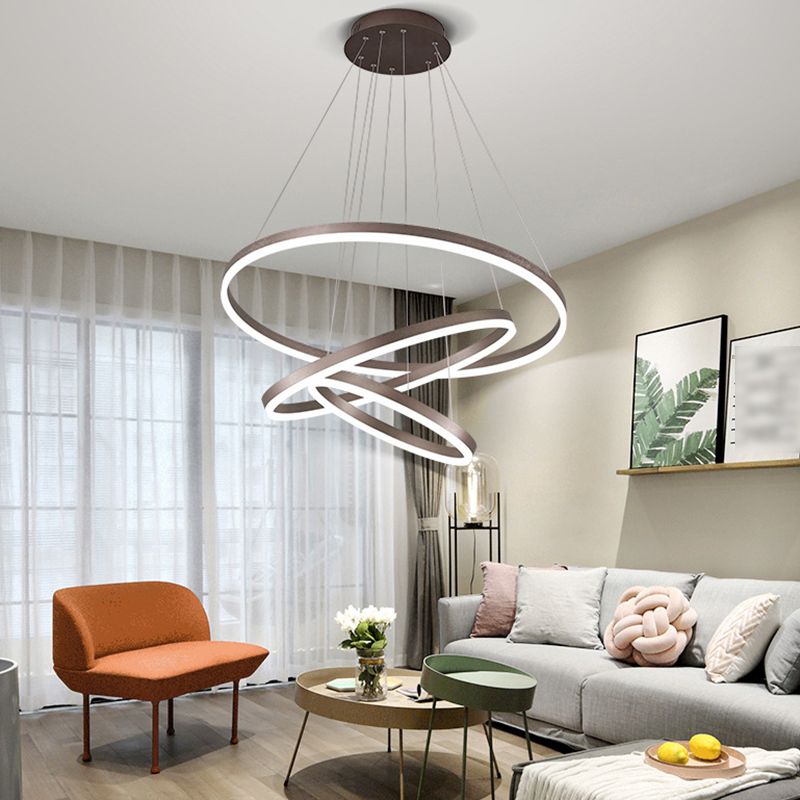 Metallring Kronleuchter Anhänger Licht moderner LED Hanging Anhänger Licht