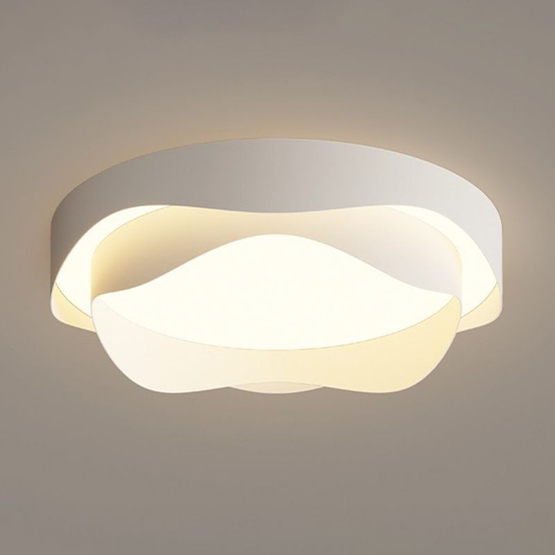 Modern Ceiling Light White LED Ceiling Mount Lamp with Acrylic Shade for Bedroom