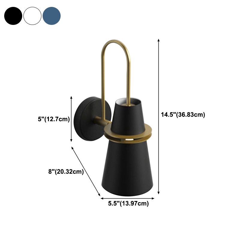 Modern Style Cone Shape Wall Sconce Metal 1 Light Sconces for Corridor