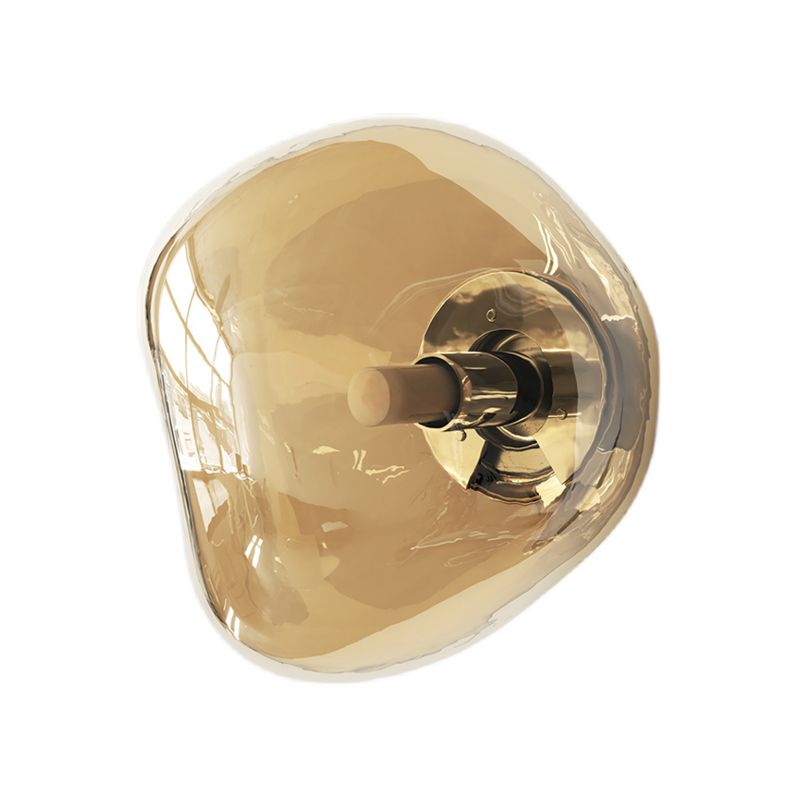 Minimalist Rock Shaped Wall Lamp Hand-Blown Glass 1-Light Foyer Sconce Light