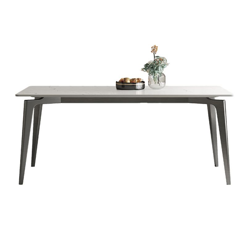 Stainless Steel Frame Dinette Table Stone Top Rectangle Dining Table
