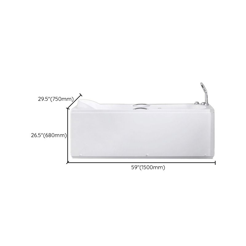 Rectangular Acrylic Bathtub Antique Finish Back to Wall Bathtub (Board not Included)
