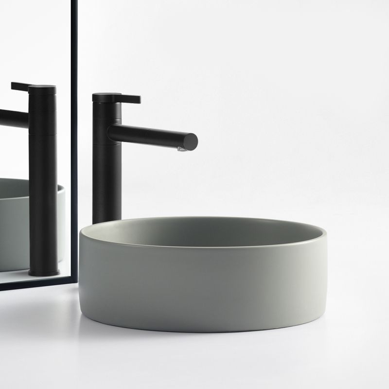 Porcelain Green and Grey Trough Bathroom Sink Modern Trough Bathroom Sink