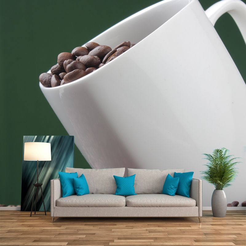 Coffee Beans Mural Wallpaper Eco-friendly for Coffee Shop Wall Covering