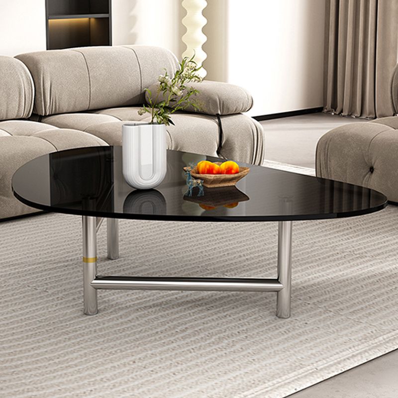 Modern Tempered Glass Top Coffee Table Triangle Coffee Table