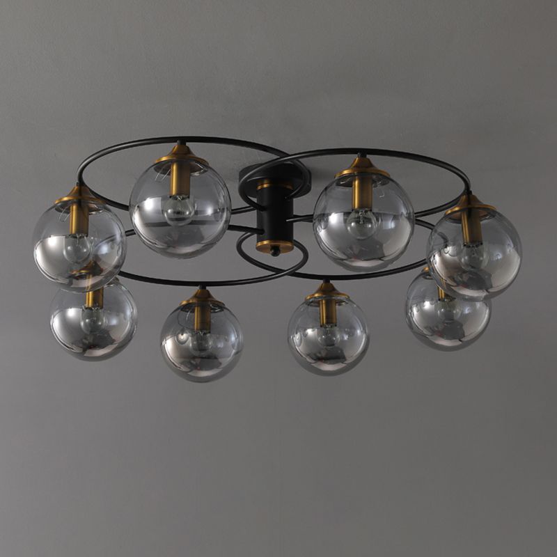 Modern Style Spherical Shape Ceiling Light Glass Multi Light Ceiling Light for Restaurant