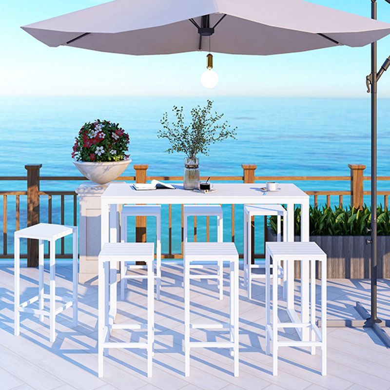 Modern Bar-height Table with Metal Base Bar Table for Outdoor