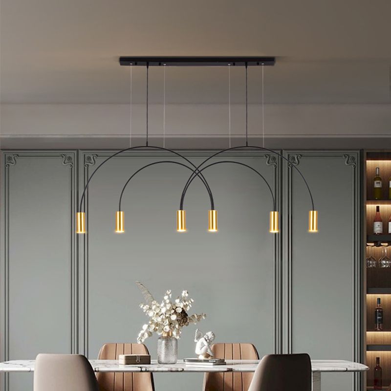 Moderner Stilzylinder hängende Anhänger Lichter Metall 6 Licht Anhänger Beleuchtungskarten