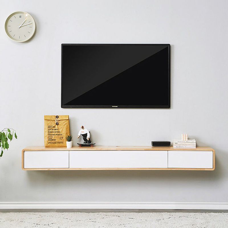 Contemporary Wood TV Console Floating TV Media Stand for Living Room