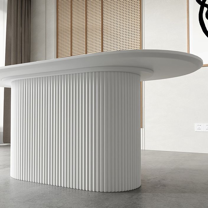 Muebles con base de pedestal, colección de comedor ovalada de estilo sencillo para el hogar