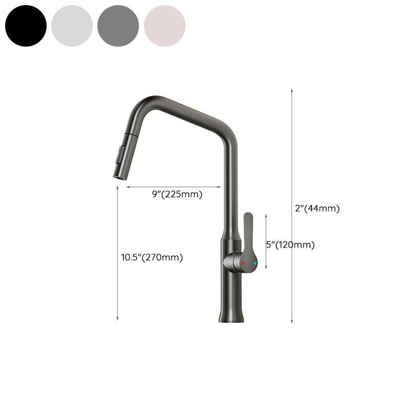 Swivel Spout Kitchen Sink Faucet 304 Stainless Steel with Pull Out Sprayer