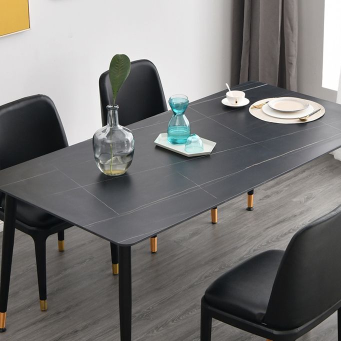 Glam Rectangle 1/4/5/7 Pieces Dinette Set Indoor Stone Top Dining Table Set