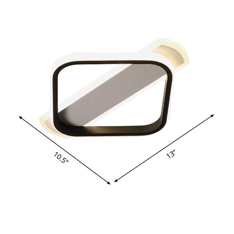 Black Round/Square-Oblong Ceiling Flush Simple Acrylic LED Flush Mounted Lighting in Warm/White Light