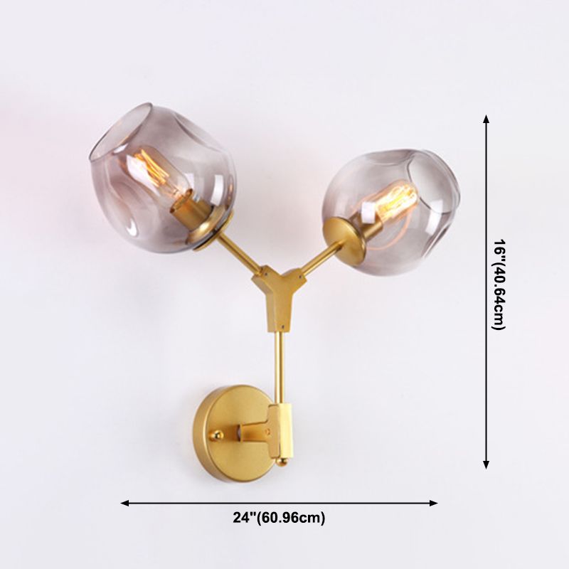 Fissature a parete geometriche a 2 luci lampada da parete in metallo moderno