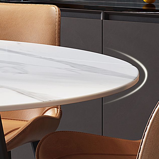 Modern Sintered Stone Dining Room Set with Black Base Dining Furniture for Home Use