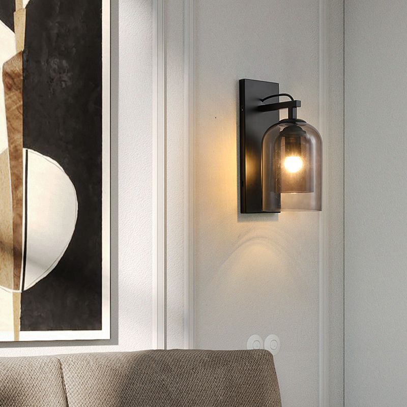 Modern Style Glass Shade Mount Lighting Simplicity Wall Sconce for Living Room