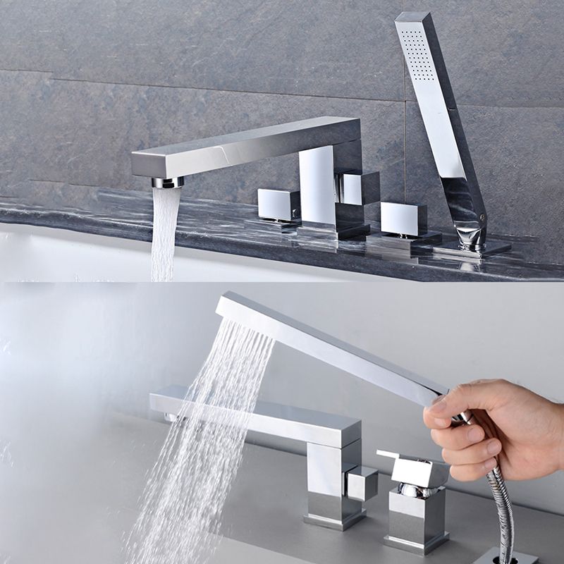 Deck Mounted Metal Freestanding Tub Filler Swivel Freestanding Faucet